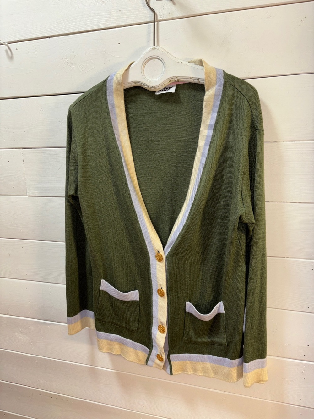 SISTER SISTER Olive Green Cardigan Estimated Size L - Picture 3 of 9